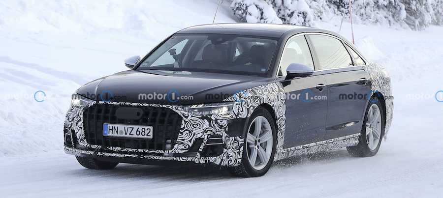 2022 Audi A8 Long Wheelbase Spied Possibly Hiding Horch Badge