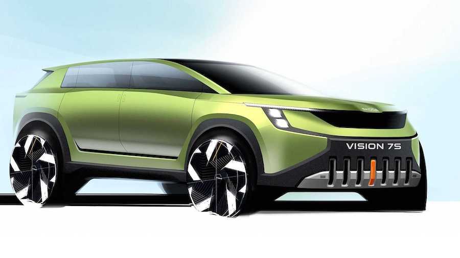 Skoda Vision 7S Shows Bold Design In First Exterior Sketches