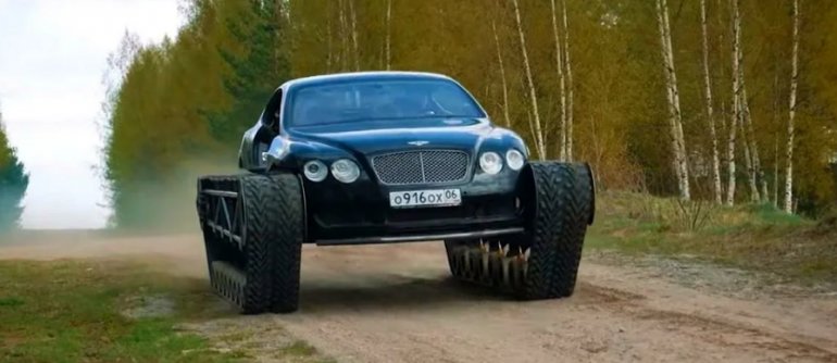 Bentley Continental GT 'Ultratank' makes tracks in Russia. Literally