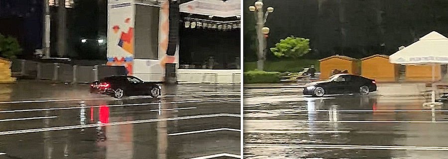 Водитель BMW устроил дрифт перед зданием правительства в центре Кишинева