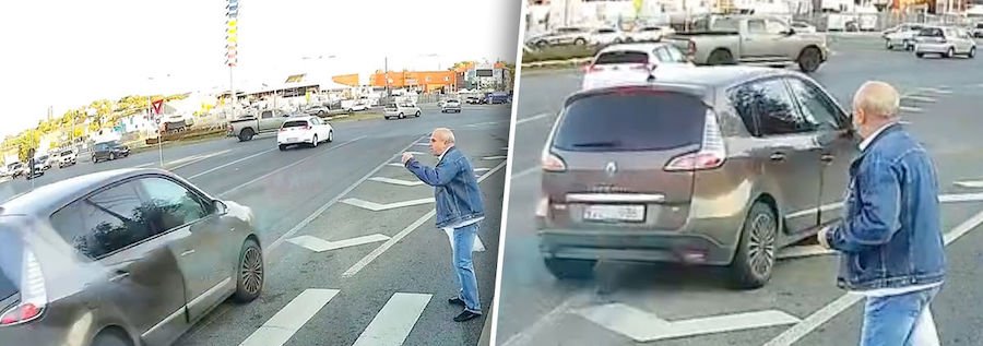 В Кишиневе водитель Renault не уступил дорогу пешеходу и был оштрафован