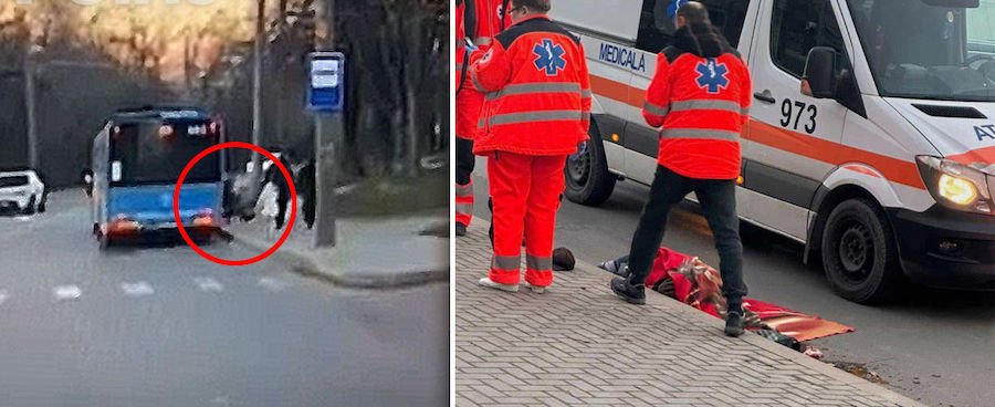 В Кишиневе мужчина погиб под колесами автобуса: момент ДТП попал на видео