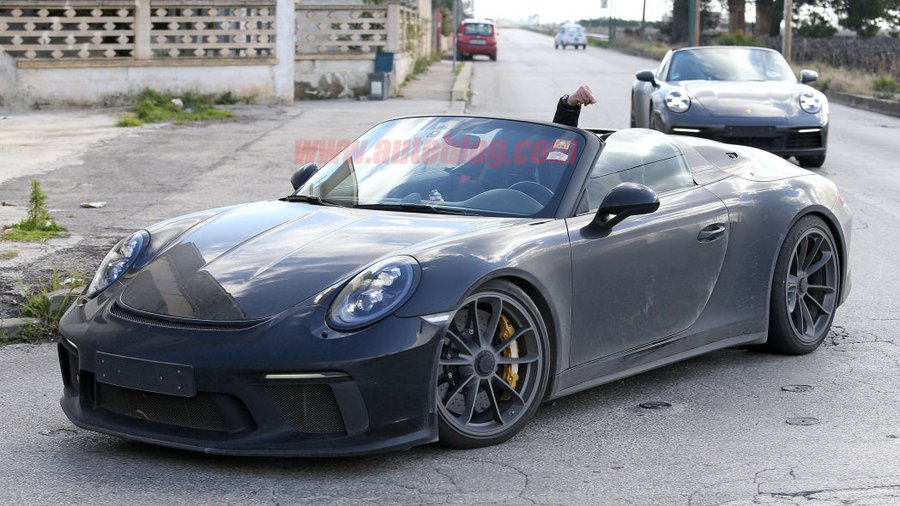 2020 Porsche 911 Speedster spied with an angry driver