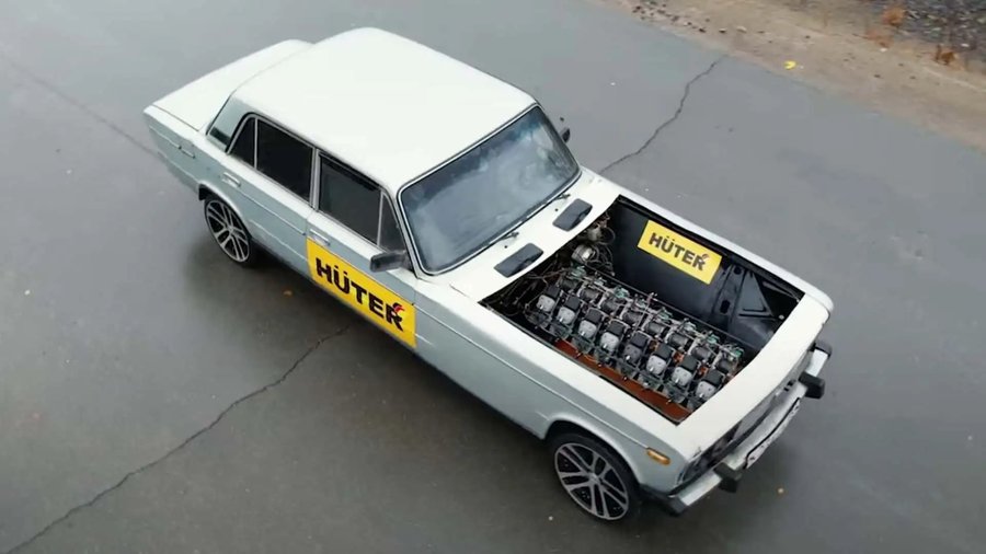 The V-16-Powered Lada Is Real and It's Ridiculous