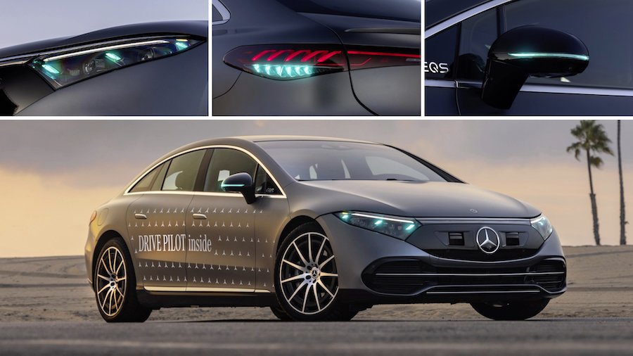 Mercedes-Benz Marks Its Autonomous Driving Territory With Turquoise-Colored Lights