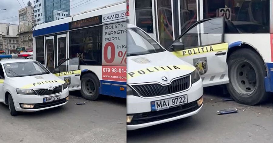 ДТП с участием троллейбуса произошло в столице: пострадал полицейский