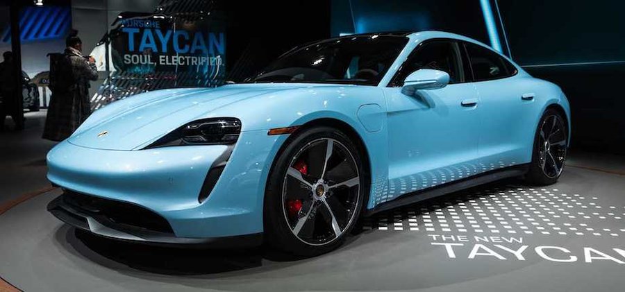 Porsche Taycan 4S Shows Up In LA, Shows Off Its Striking Blue Paint