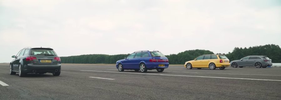 Four Generations Audi RS4 Meet For A Family Drag Race