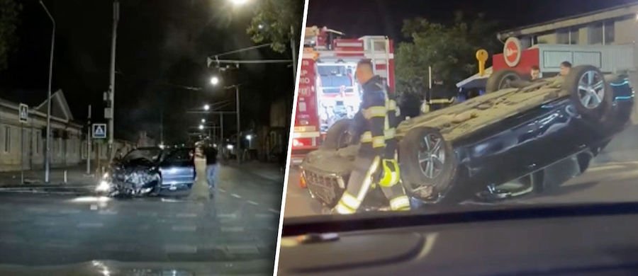В Кишинёве ночью произошло два серьезных ДТП: один из водителей скрылся с места ДТП