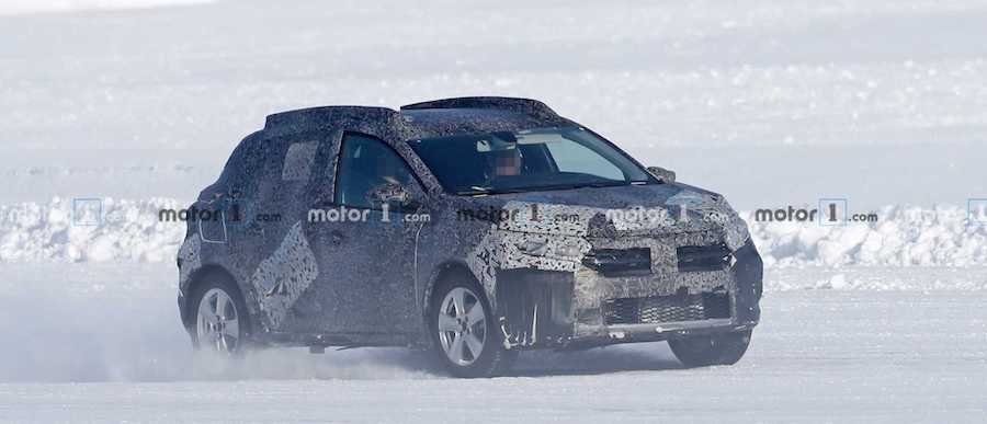 2021 Dacia Sandero Stepway And Logan Spied Dancing In The Snow