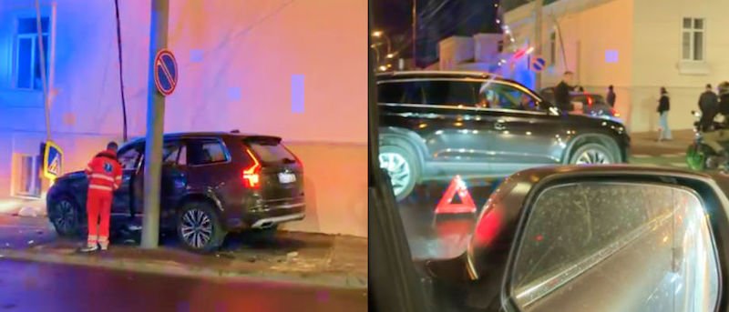 Accident în centrul Capitalei: O mașină a ajuns pe trotuar după o coliziune