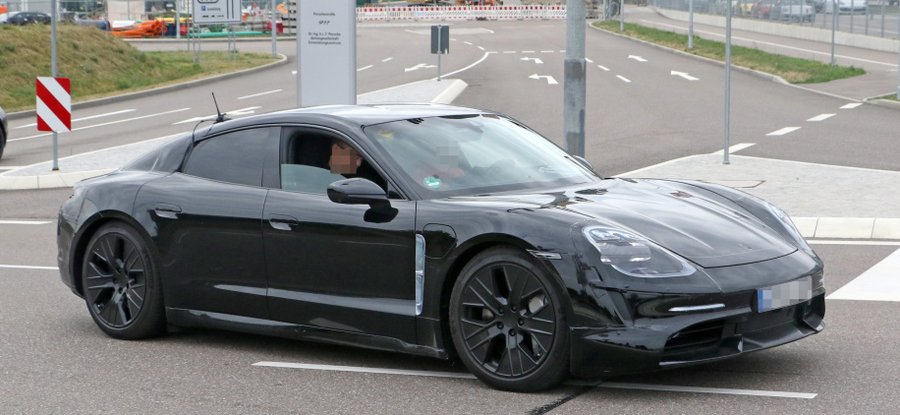 Porsche Taycan spied with less camo as it edges closer to production