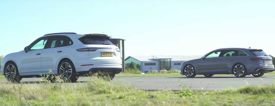 Porsche Cayenne Turbo Faces Audi RS4 In 3 Rounds Of Drag Race