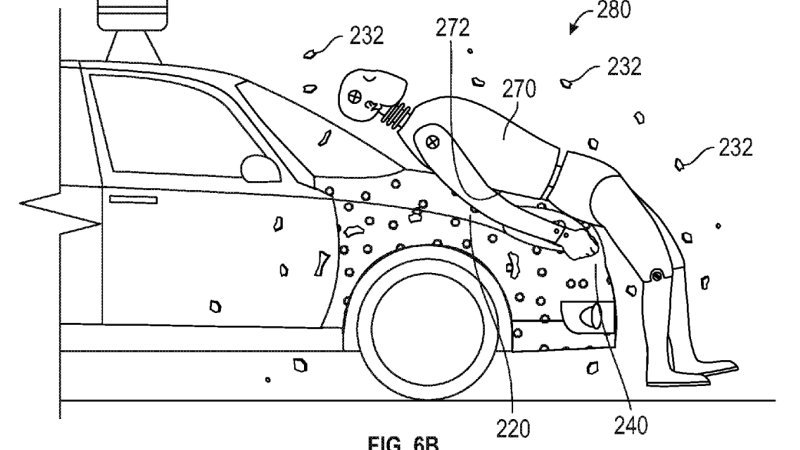 Google patents human flypaper for self-driving car crashes