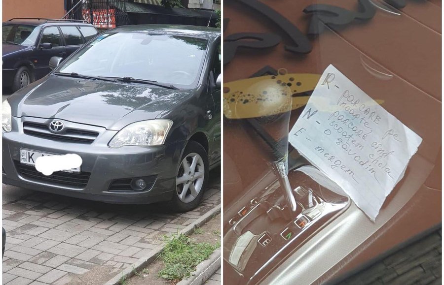 Viral pe internet! Un şofer din Chişinău are în maşină o fiţuică cu instrucţiuni pentru folosirea cutiei de viteze