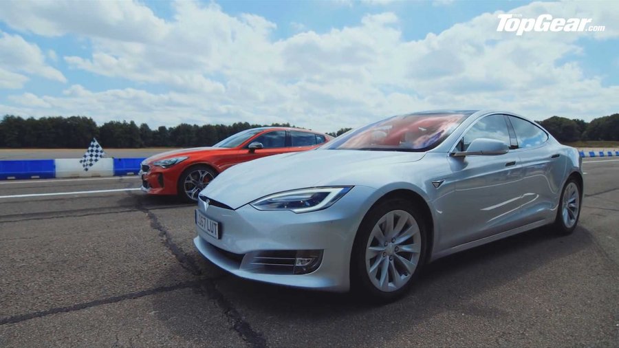 Kia Stinger GT S Takes On Tesla Model S In Top Gear Drag Race