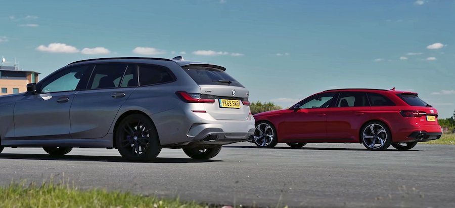 Audi RS4 And BMW M340i Meet In Fast Wagon Drag Race