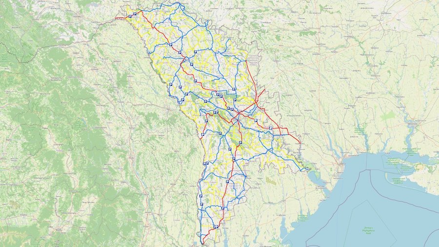Harta interactivă digitală a drumurilor din Moldova