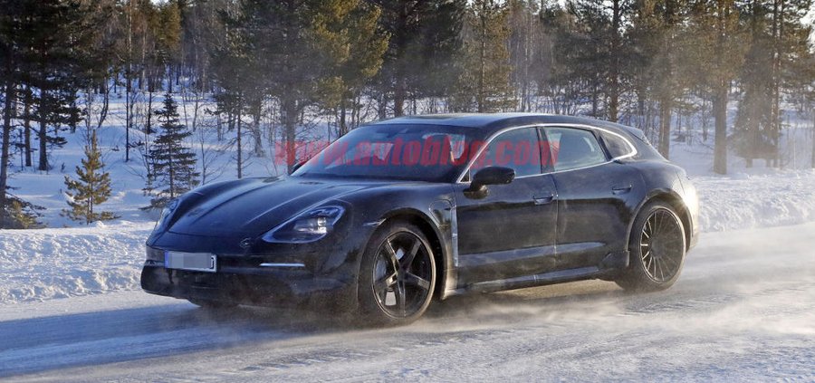 Porsche Taycan Sport Turismo electric wagon spied testing in Europe