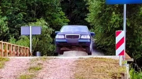 Watch This Poor Old Mercedes Get Driven Like a Gymkhana Car