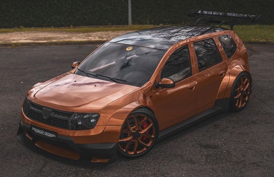 Copper Dacia Duster With Widebody Kit Looks Almost Real and Ready to Race