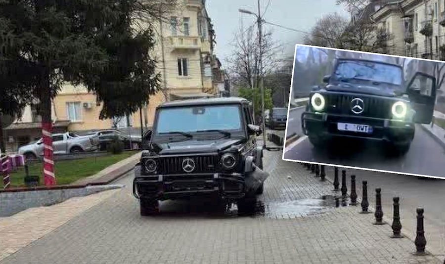 В центре Кишинева водитель "Гелика" грубо нарушил ПДД и врезался в столб