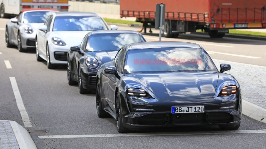 Porsche Taycan shows differentiation with the Porsche family in new spy shots