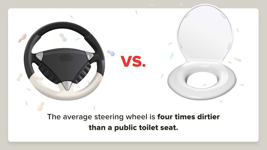 Your steering wheel is 4 times dirtier than a public toilet seat, study shows