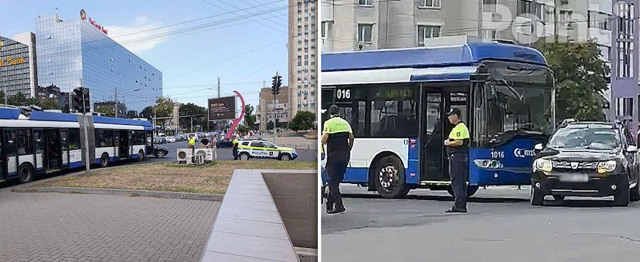 В центре столицы столкнулись троллейбус и Dacia: пострадала пассажирка