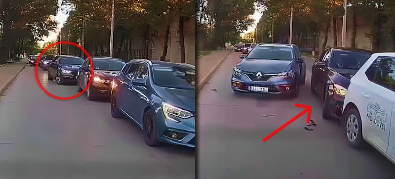 Accident în lanț pe o stradă din Bălți: Momentul impactului