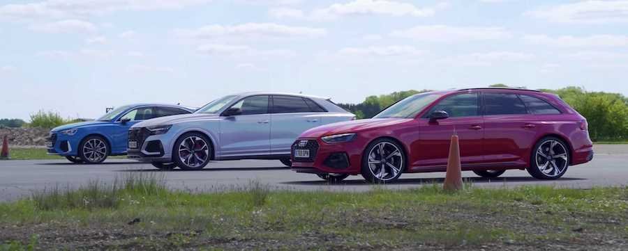 Watch Audi RS Q3 Face More Powerful RS4, RS Q8 In A Drag Race