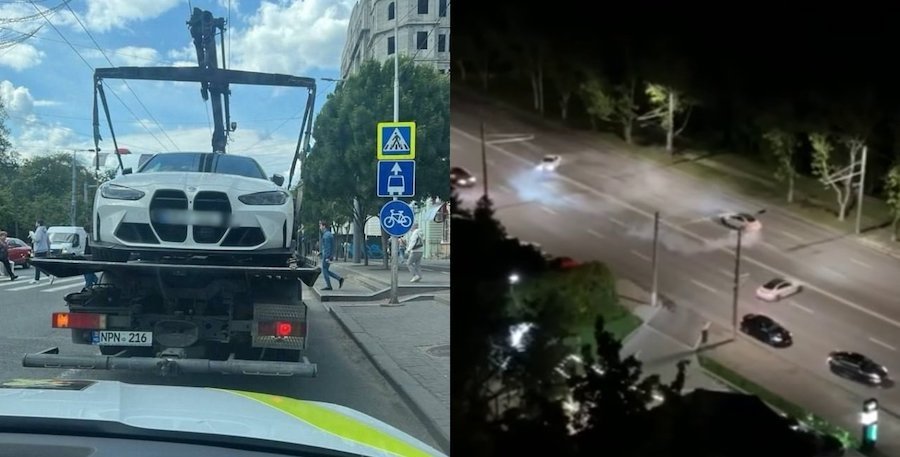Mașina unui amator de drift, care s-a dat în spectacol pe Calea Ieșilor, ridicată pentru parcare neregulamentară