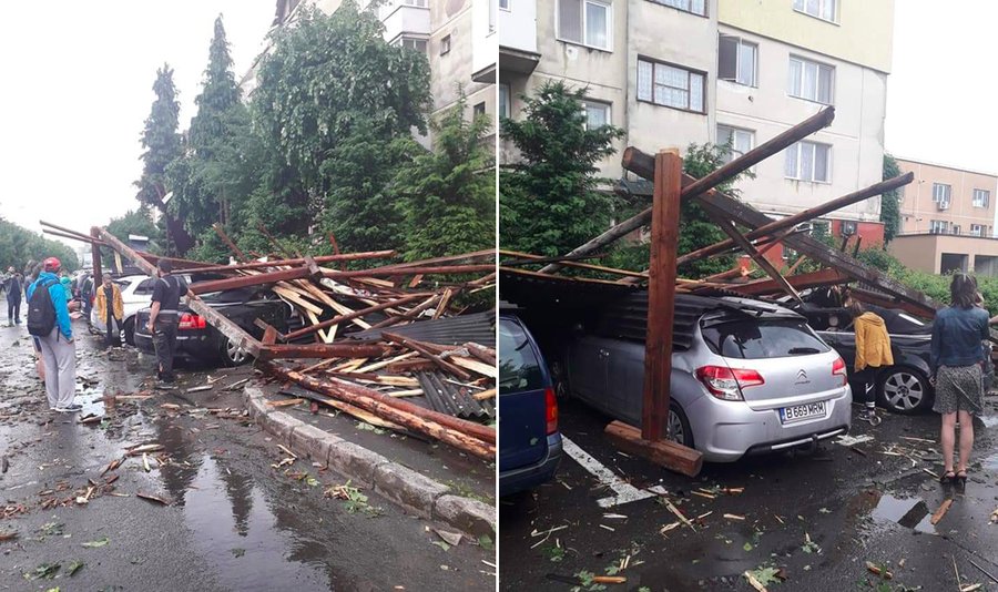 Furtuna și grindina au făcut ravagii în România: mai multe mașini și construcții au fost avariate grav