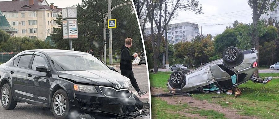В Бельцах BMW перевернулся на крышу после ДТП: 5 человек госпитализированы
